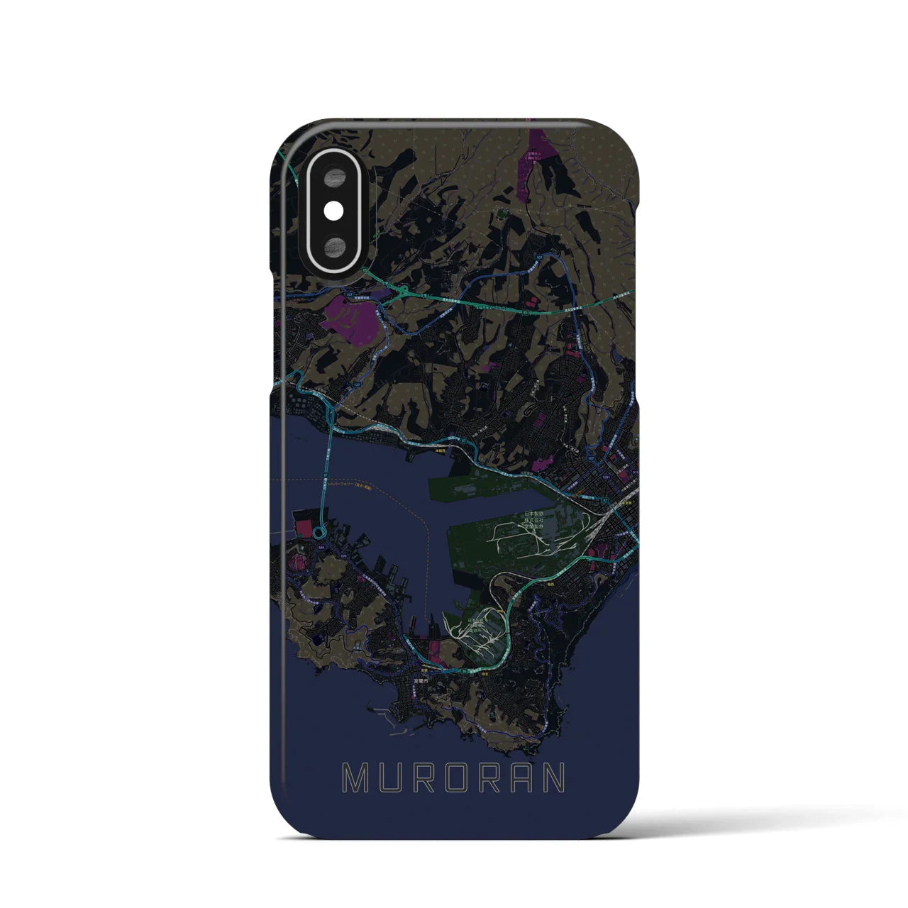 【室蘭(北海道)】地図柄iPhoneケース(バックカバータイプ)