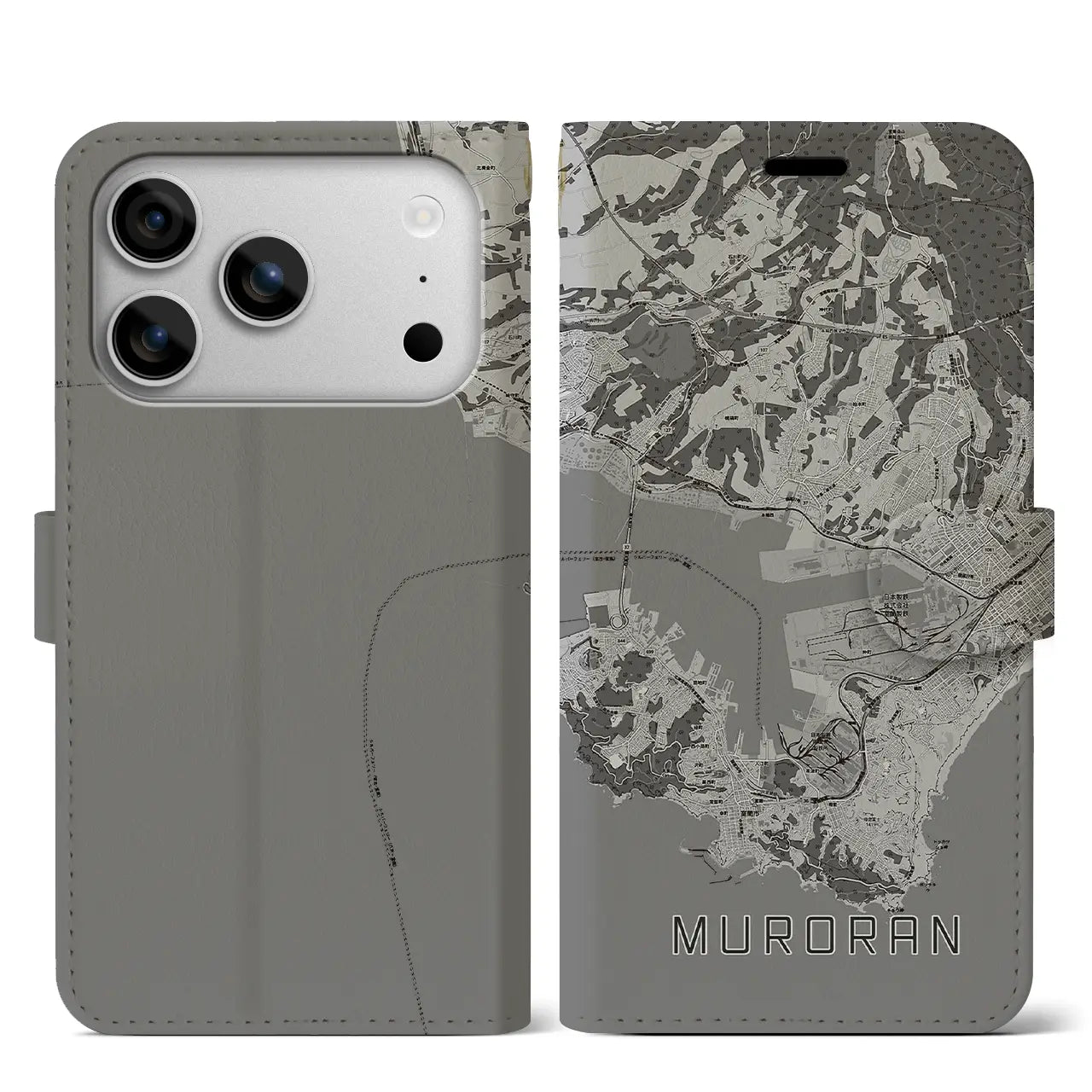 【室蘭(北海道)】地図柄iPhoneケース(手帳タイプ)