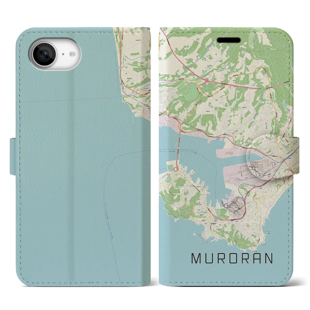 【室蘭(北海道)】地図柄iPhoneケース(手帳タイプ)