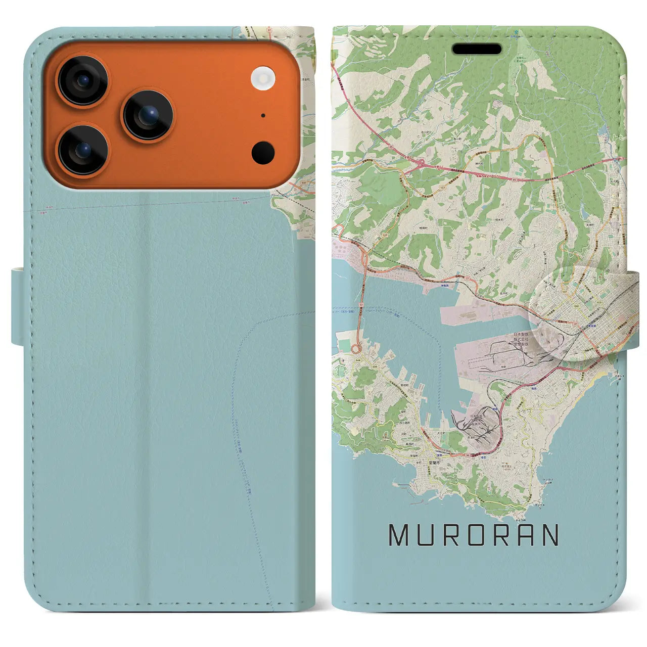 【室蘭(北海道)】地図柄iPhoneケース(手帳タイプ)