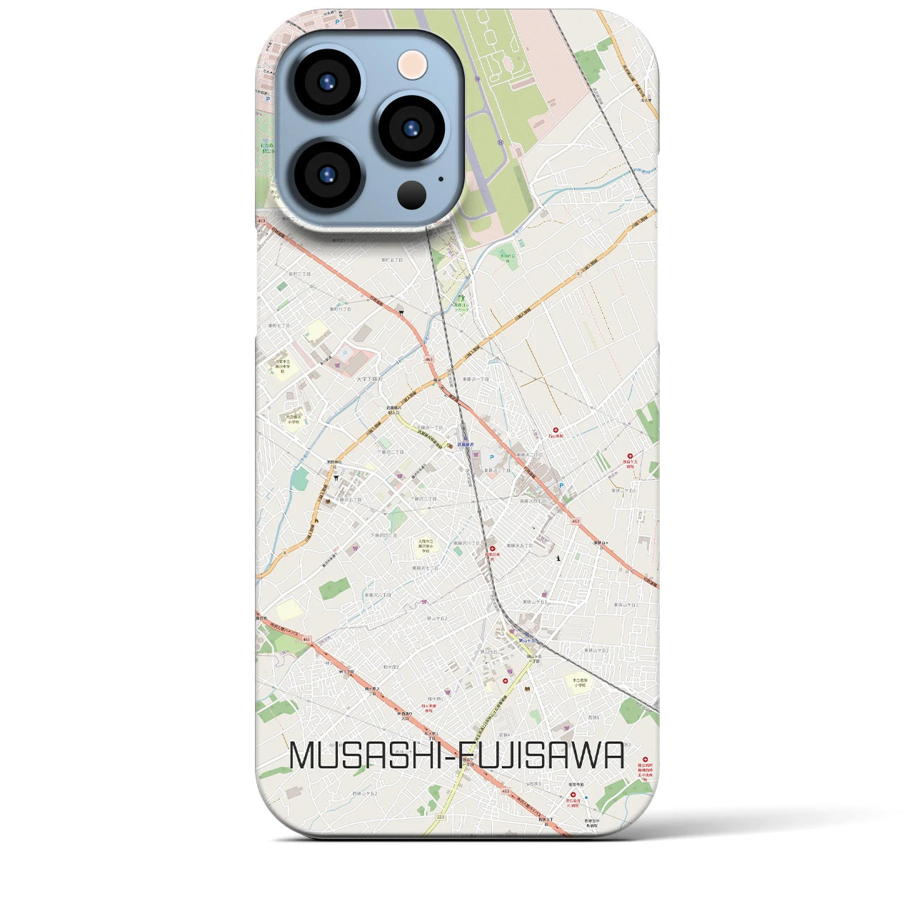 【武蔵藤沢(埼玉県)】地図柄iPhoneケース(バックカバータイプ)