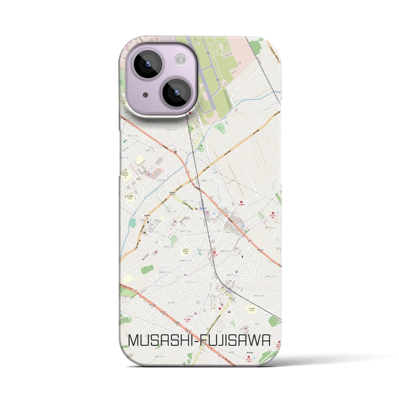 【武蔵藤沢(埼玉県)】地図柄iPhoneケース(バックカバータイプ)