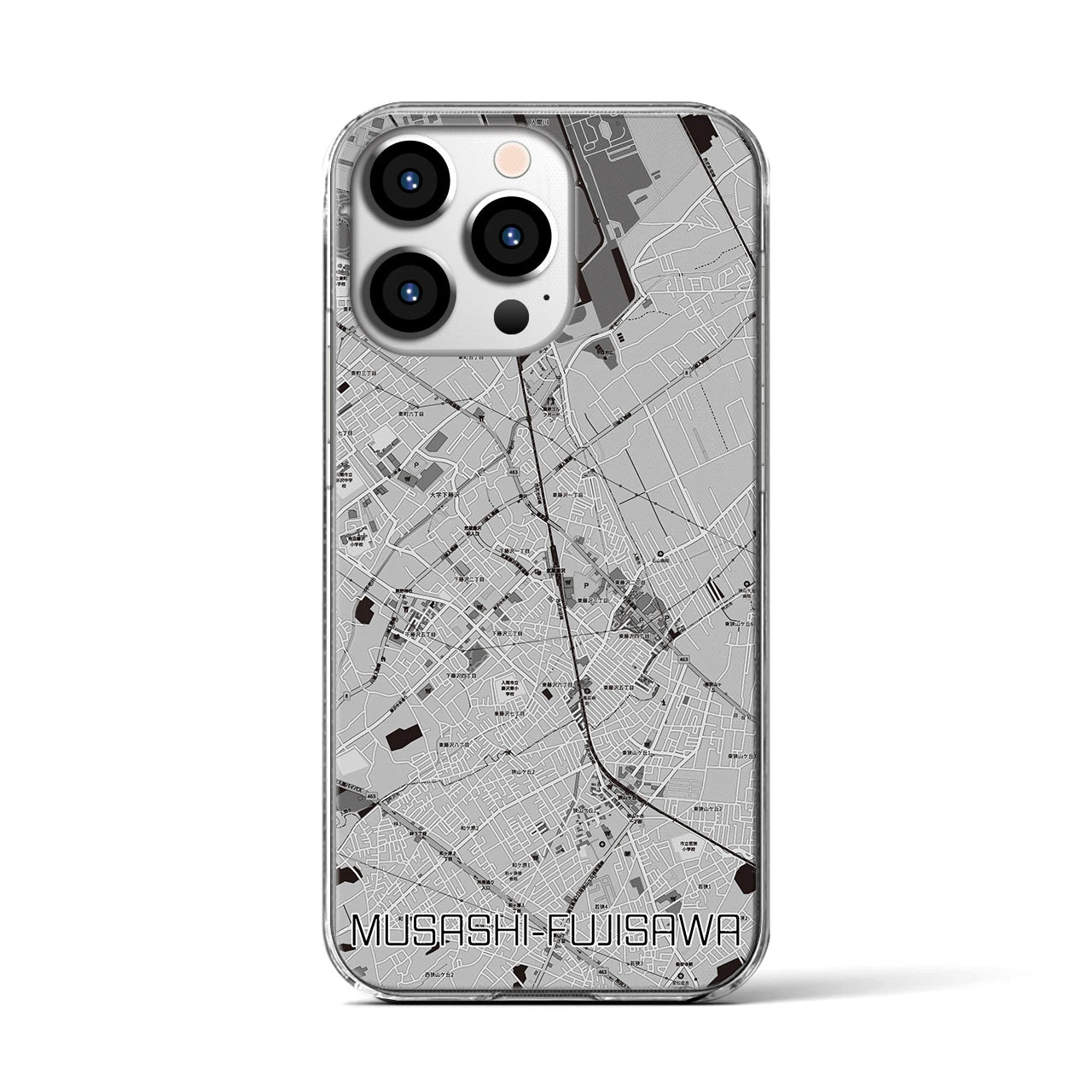 【武蔵藤沢(埼玉県)】地図柄iPhoneケース(クリアタイプ)