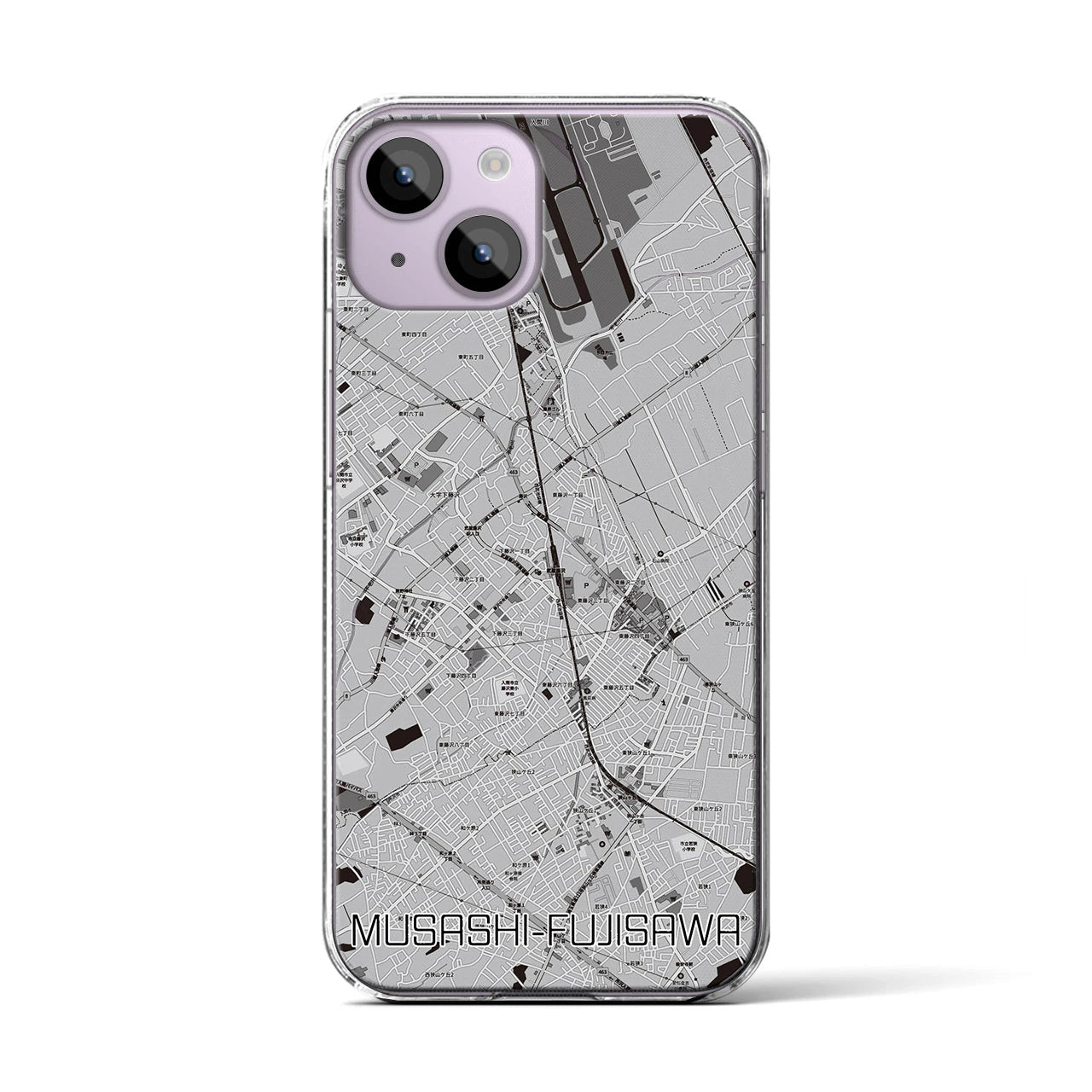 【武蔵藤沢(埼玉県)】地図柄iPhoneケース(クリアタイプ)