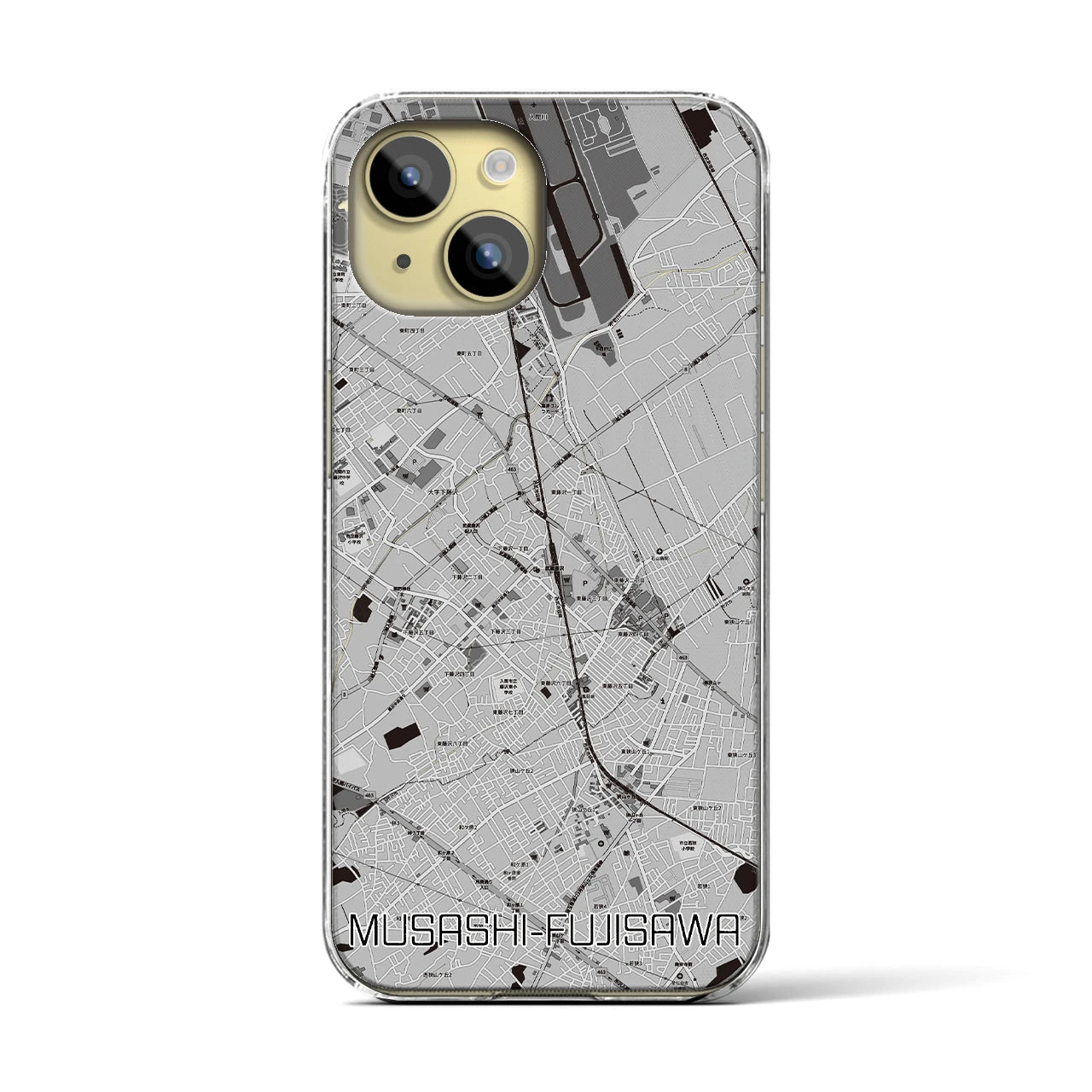 【武蔵藤沢(埼玉県)】地図柄iPhoneケース(クリアタイプ)