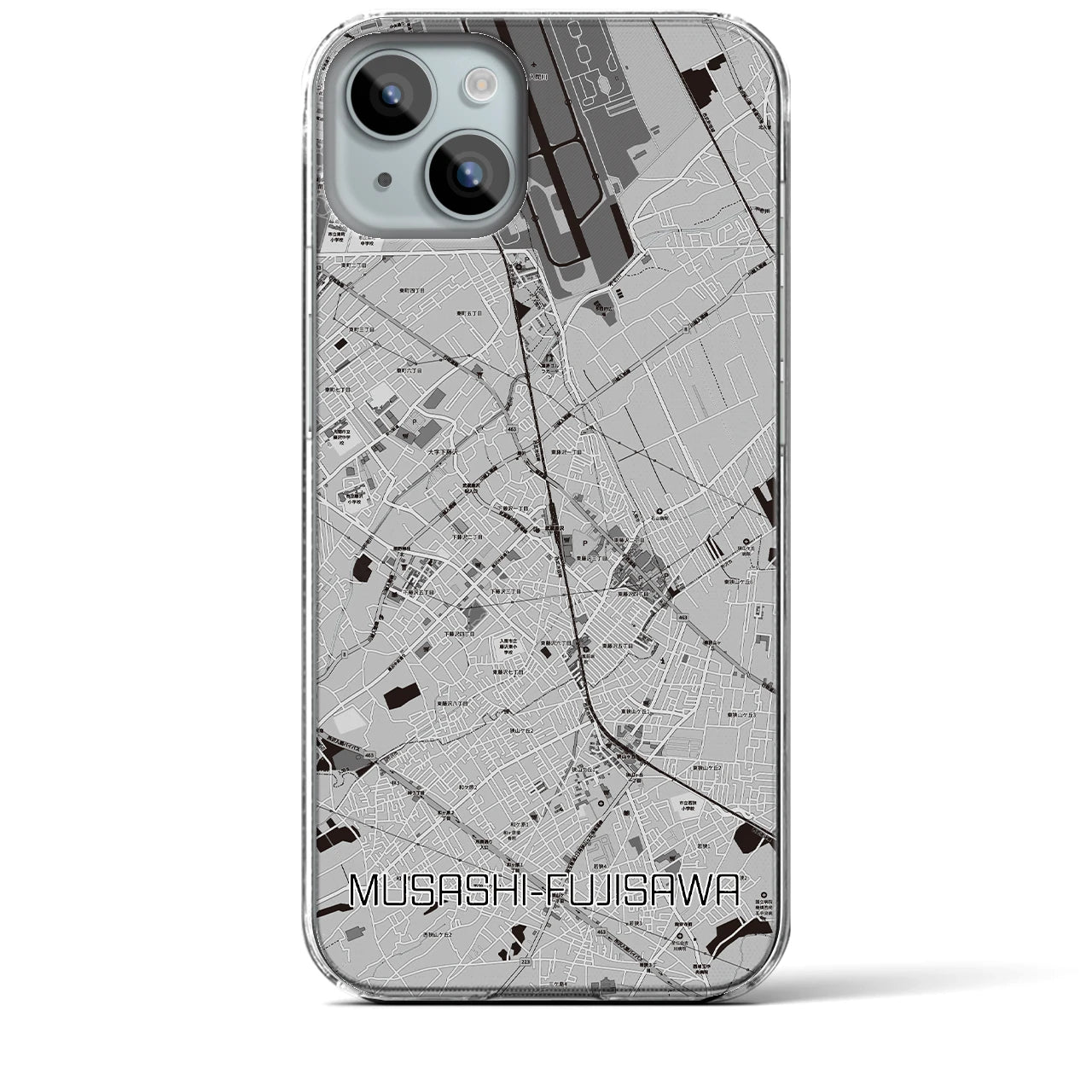 【武蔵藤沢(埼玉県)】地図柄iPhoneケース(クリアタイプ)