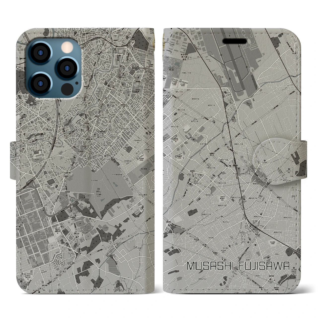 【武蔵藤沢(埼玉県)】地図柄iPhoneケース(手帳タイプ)