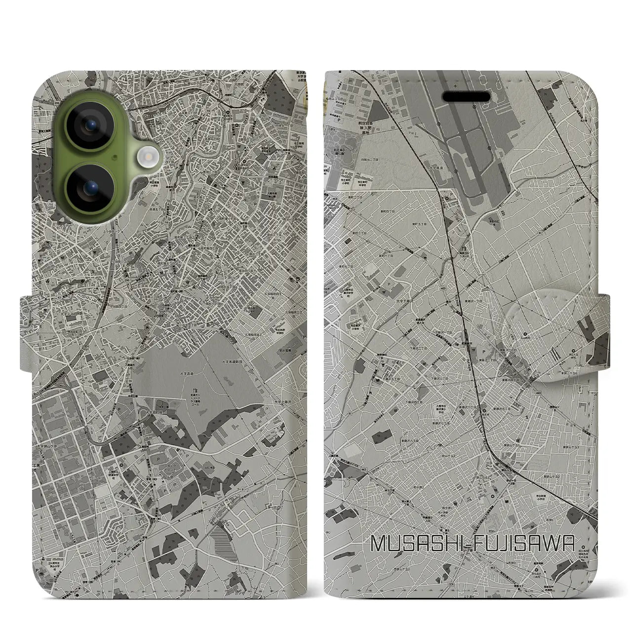 【武蔵藤沢(埼玉県)】地図柄iPhoneケース(手帳タイプ)