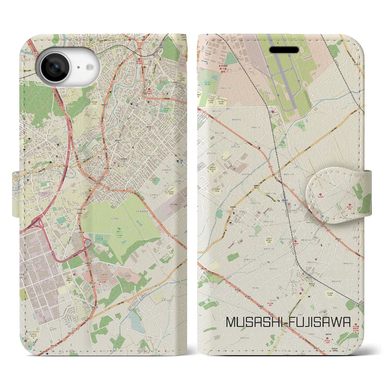 【武蔵藤沢(埼玉県)】地図柄iPhoneケース(手帳タイプ)