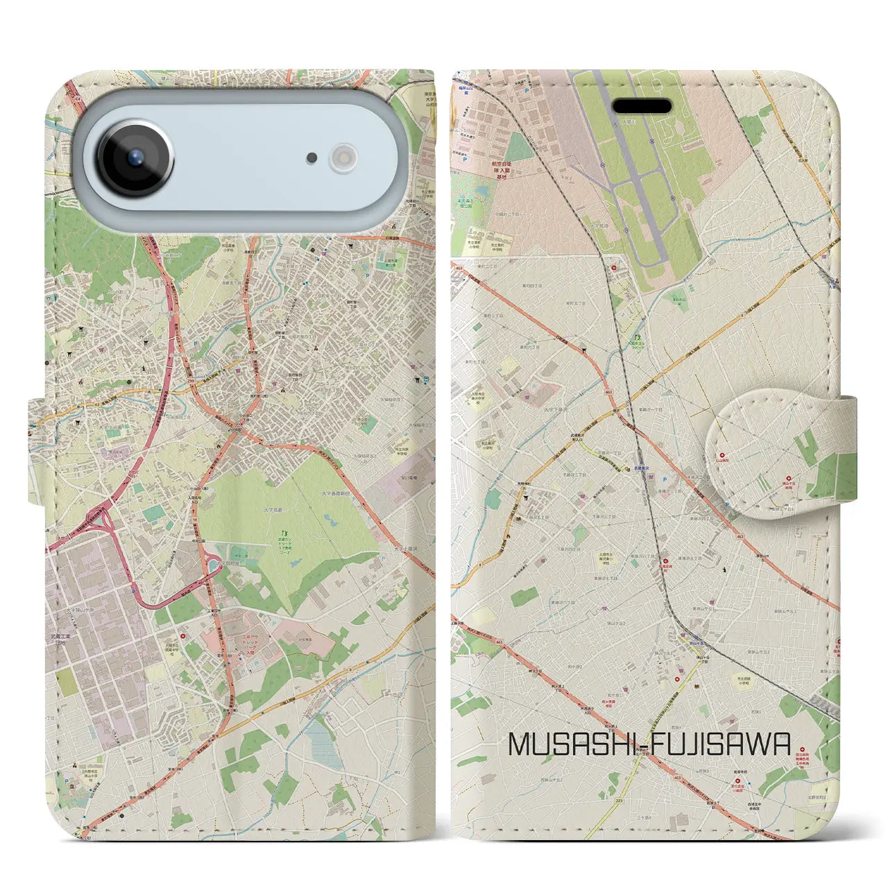 【武蔵藤沢(埼玉県)】地図柄iPhoneケース(手帳タイプ)