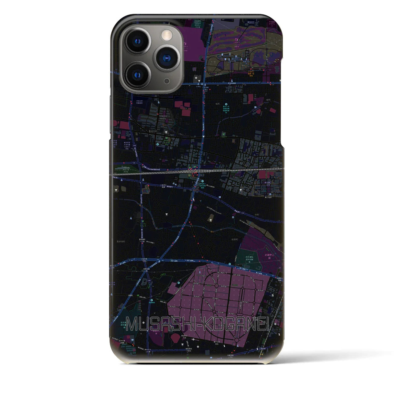 【武蔵小金井(東京都)】地図柄iPhoneケース(バックカバータイプ)