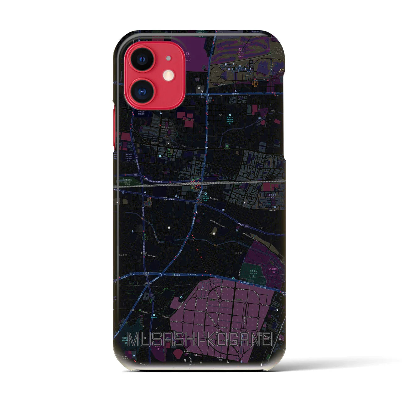 【武蔵小金井(東京都)】地図柄iPhoneケース(バックカバータイプ)