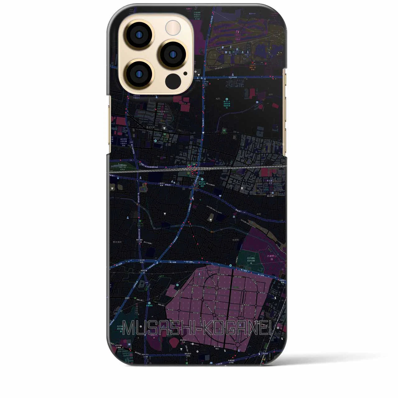 【武蔵小金井(東京都)】地図柄iPhoneケース(バックカバータイプ)