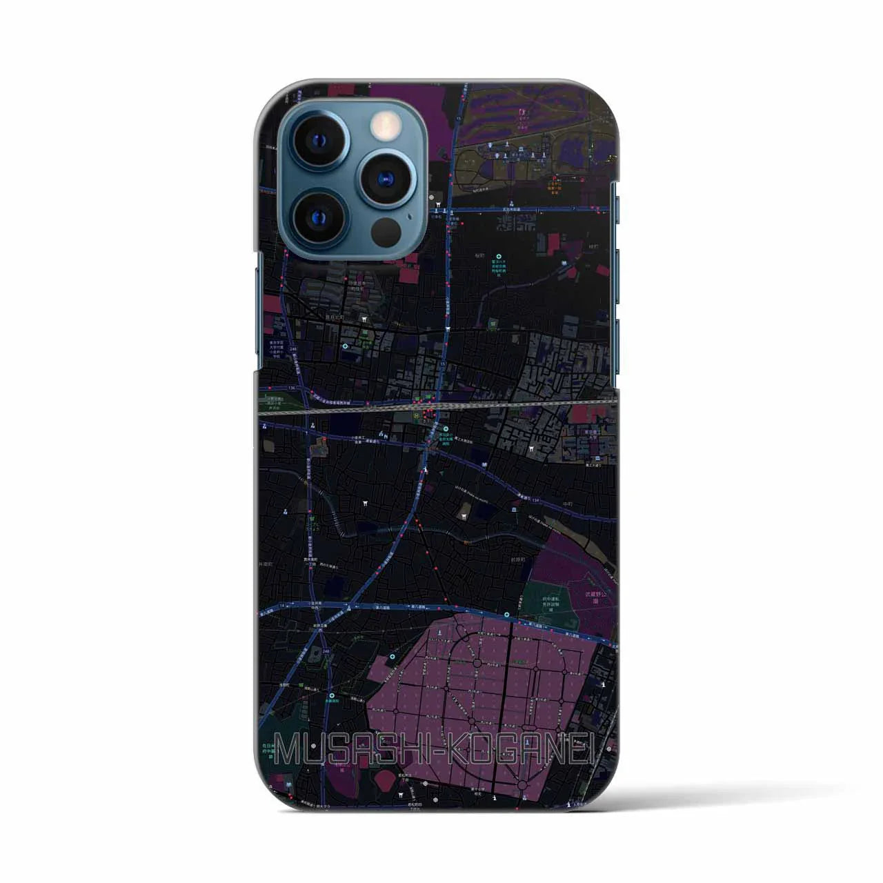 【武蔵小金井(東京都)】地図柄iPhoneケース(バックカバータイプ)