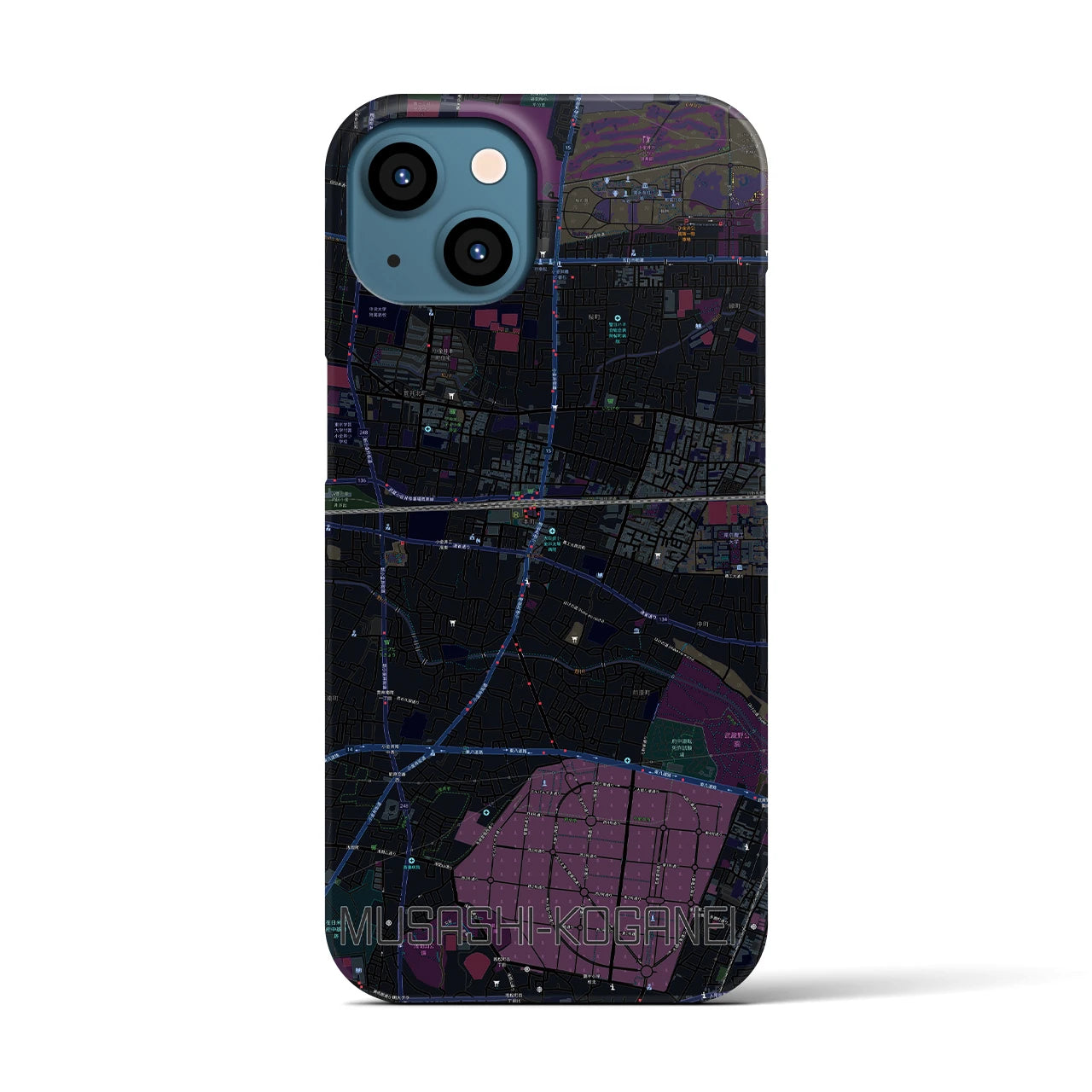 【武蔵小金井(東京都)】地図柄iPhoneケース(バックカバータイプ)