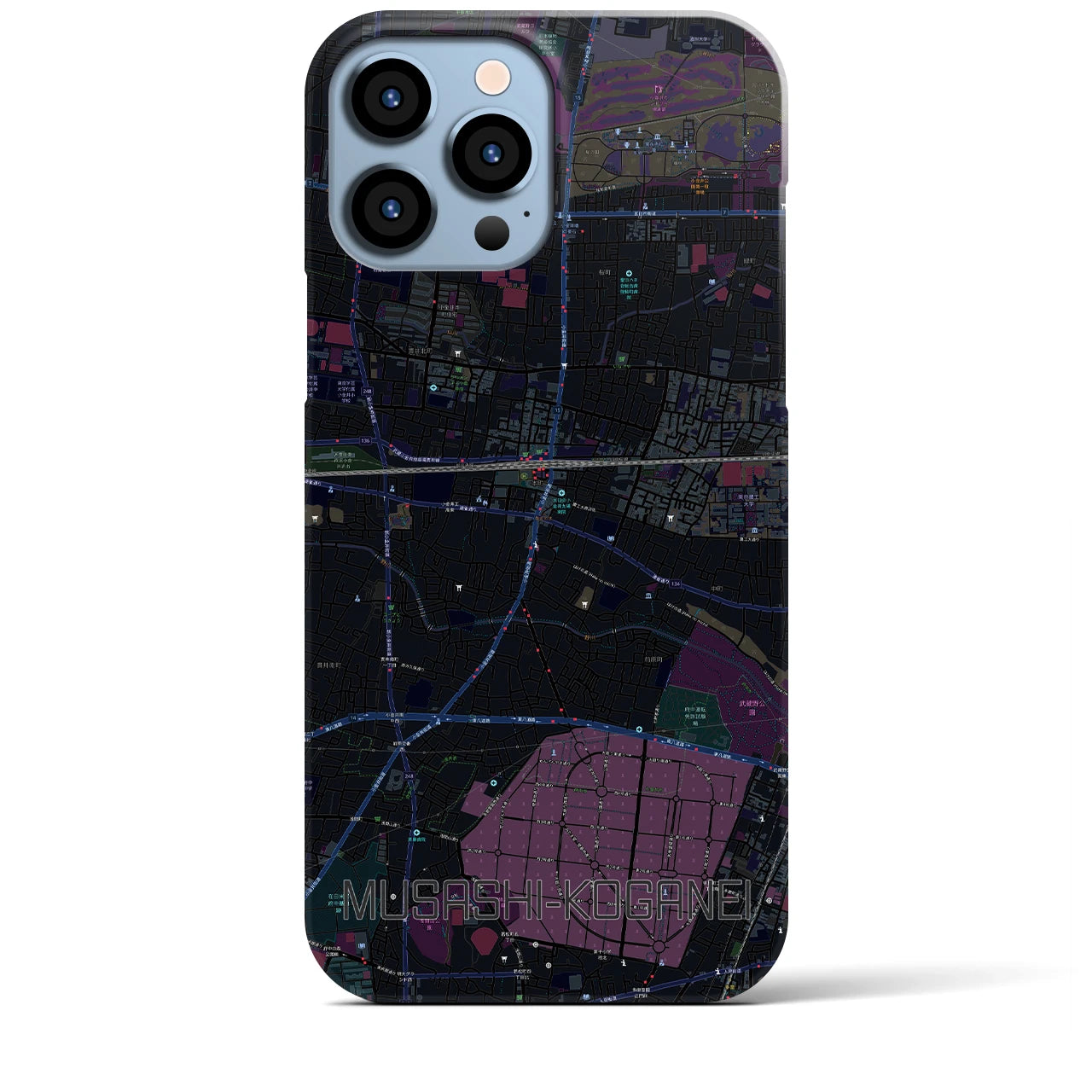 【武蔵小金井(東京都)】地図柄iPhoneケース(バックカバータイプ)