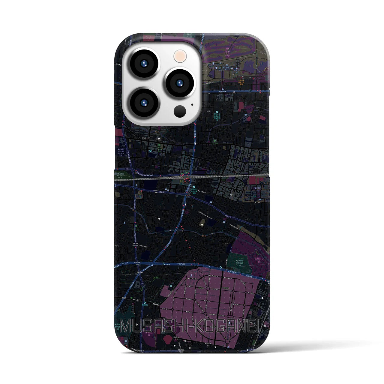 【武蔵小金井(東京都)】地図柄iPhoneケース(バックカバータイプ)