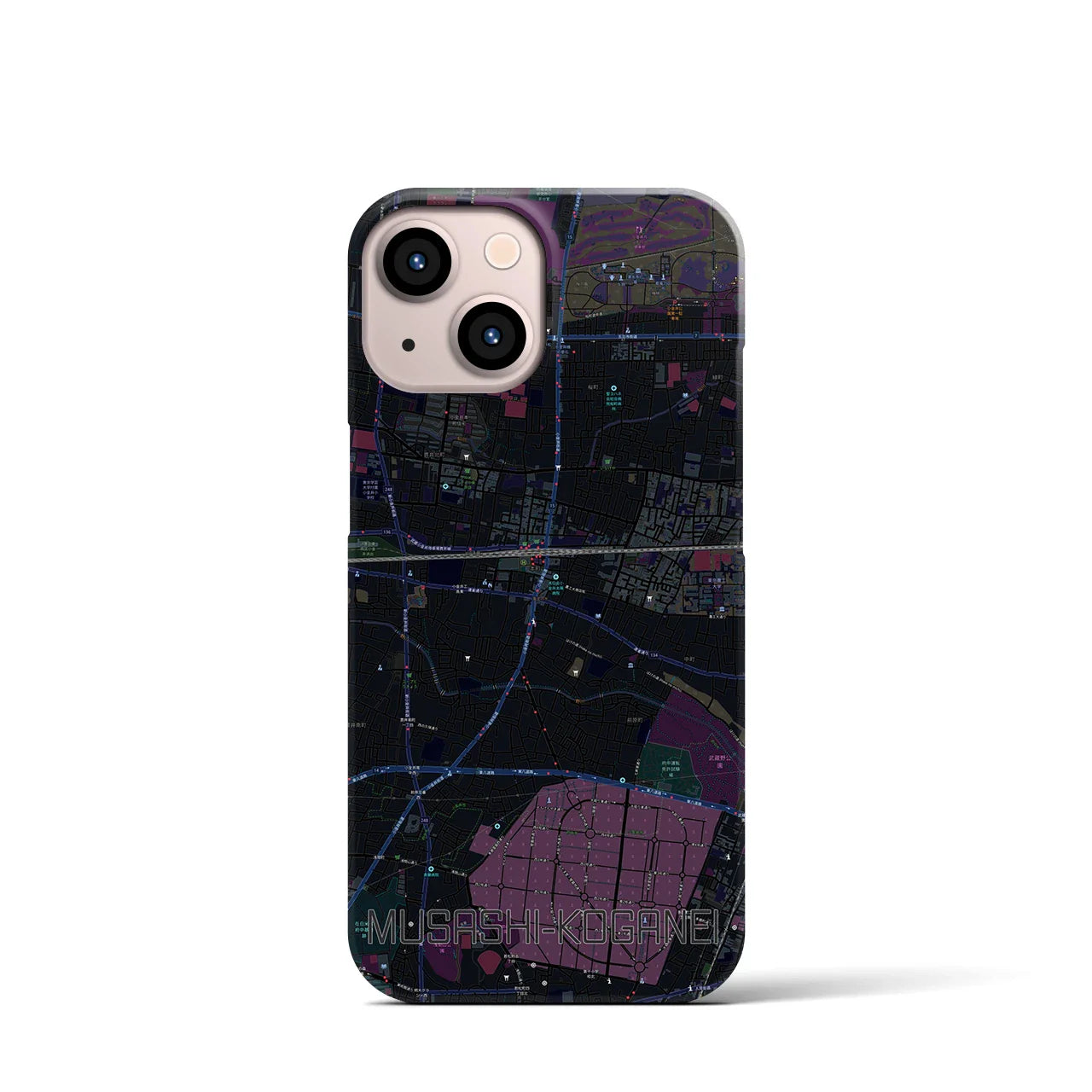 【武蔵小金井(東京都)】地図柄iPhoneケース(バックカバータイプ)