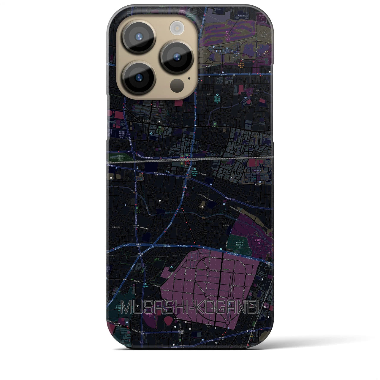 【武蔵小金井(東京都)】地図柄iPhoneケース(バックカバータイプ)