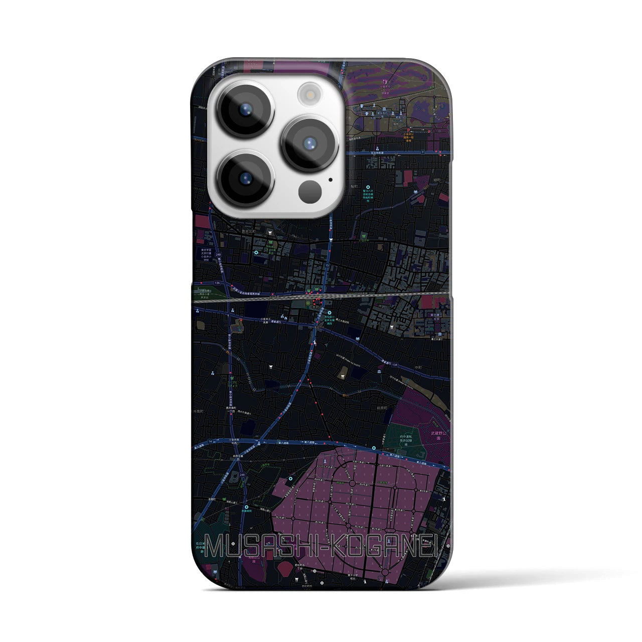 【武蔵小金井(東京都)】地図柄iPhoneケース(バックカバータイプ)