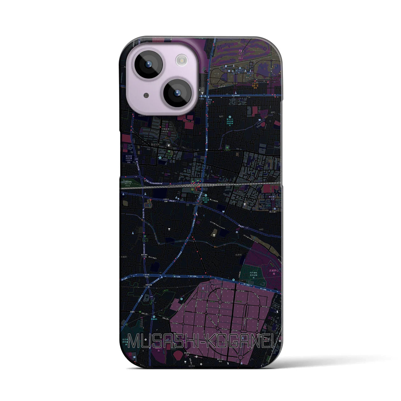 【武蔵小金井(東京都)】地図柄iPhoneケース(バックカバータイプ)