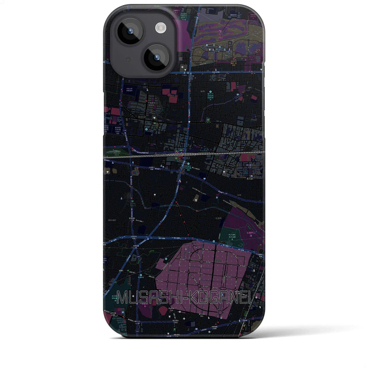 【武蔵小金井(東京都)】地図柄iPhoneケース(バックカバータイプ)