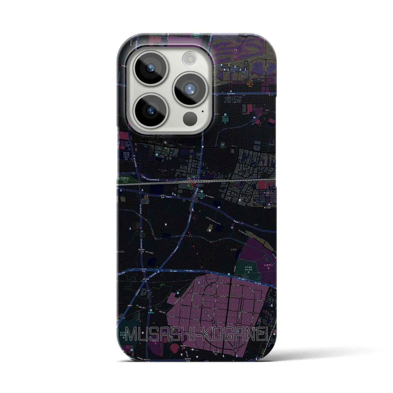 【武蔵小金井(東京都)】地図柄iPhoneケース(バックカバータイプ)