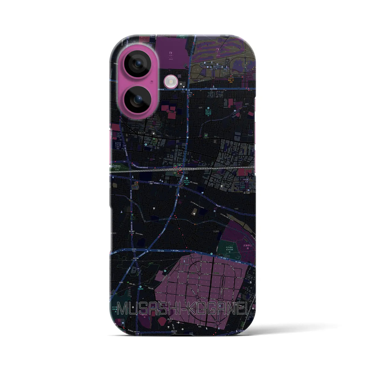 【武蔵小金井(東京都)】地図柄iPhoneケース(バックカバータイプ)