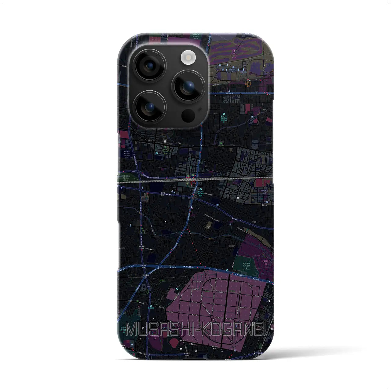 【武蔵小金井(東京都)】地図柄iPhoneケース(バックカバータイプ)