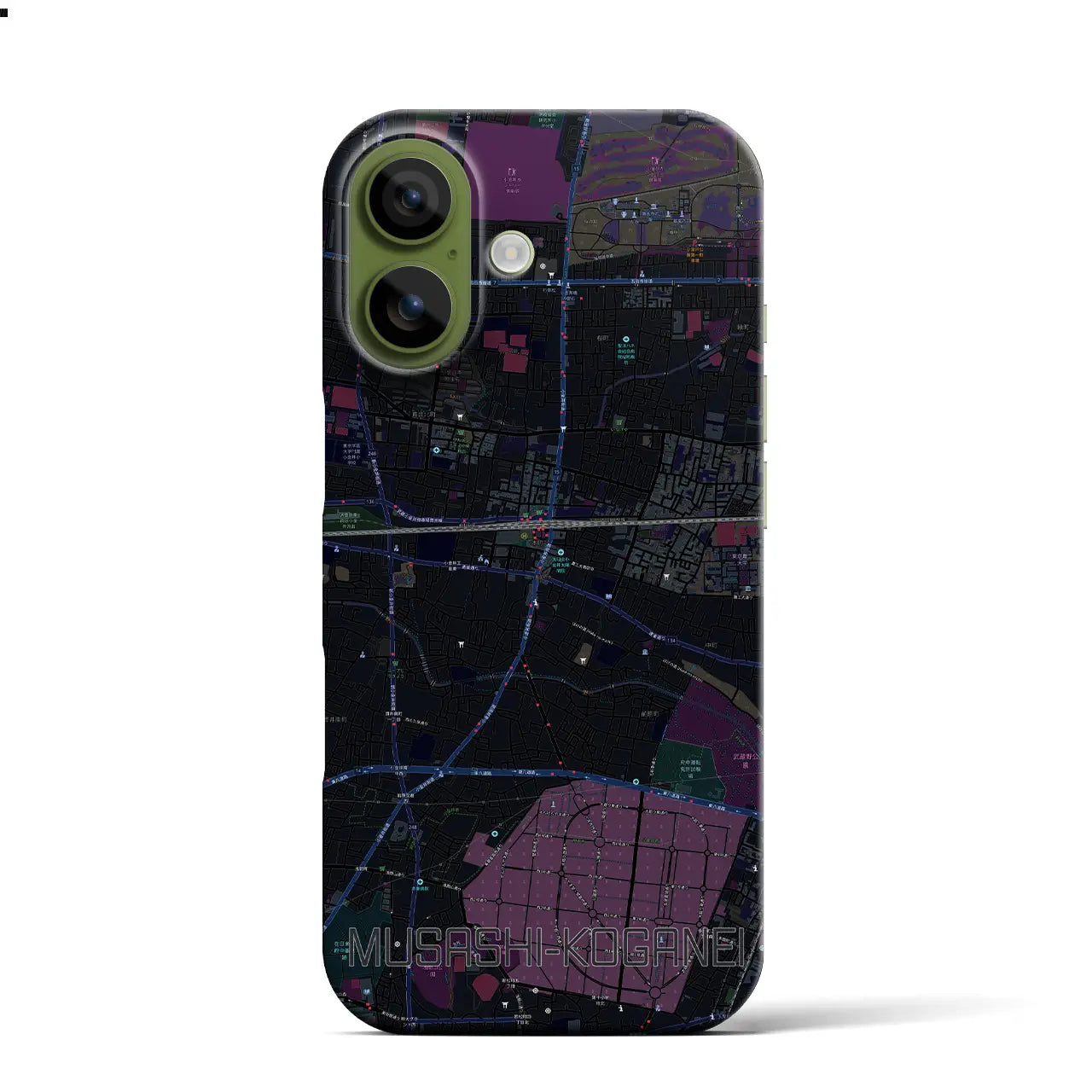 【武蔵小金井(東京都)】地図柄iPhoneケース(バックカバータイプ)