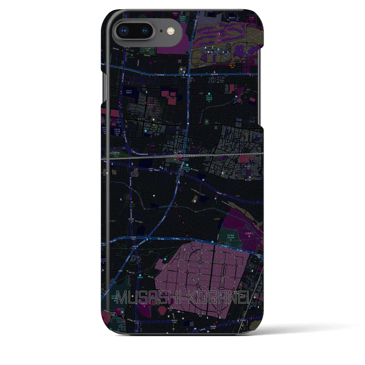 【武蔵小金井(東京都)】地図柄iPhoneケース(バックカバータイプ)