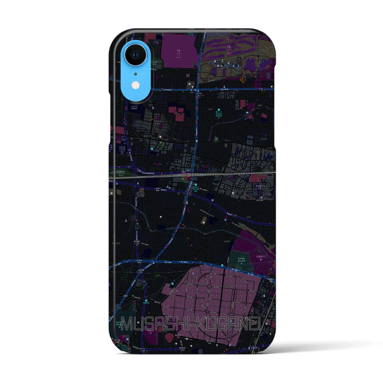 【武蔵小金井(東京都)】地図柄iPhoneケース(バックカバータイプ)