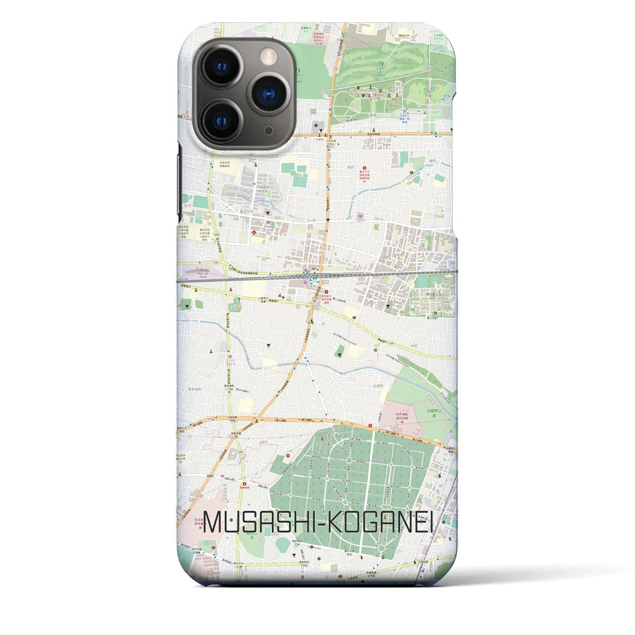 【武蔵小金井(東京都)】地図柄iPhoneケース(バックカバータイプ)