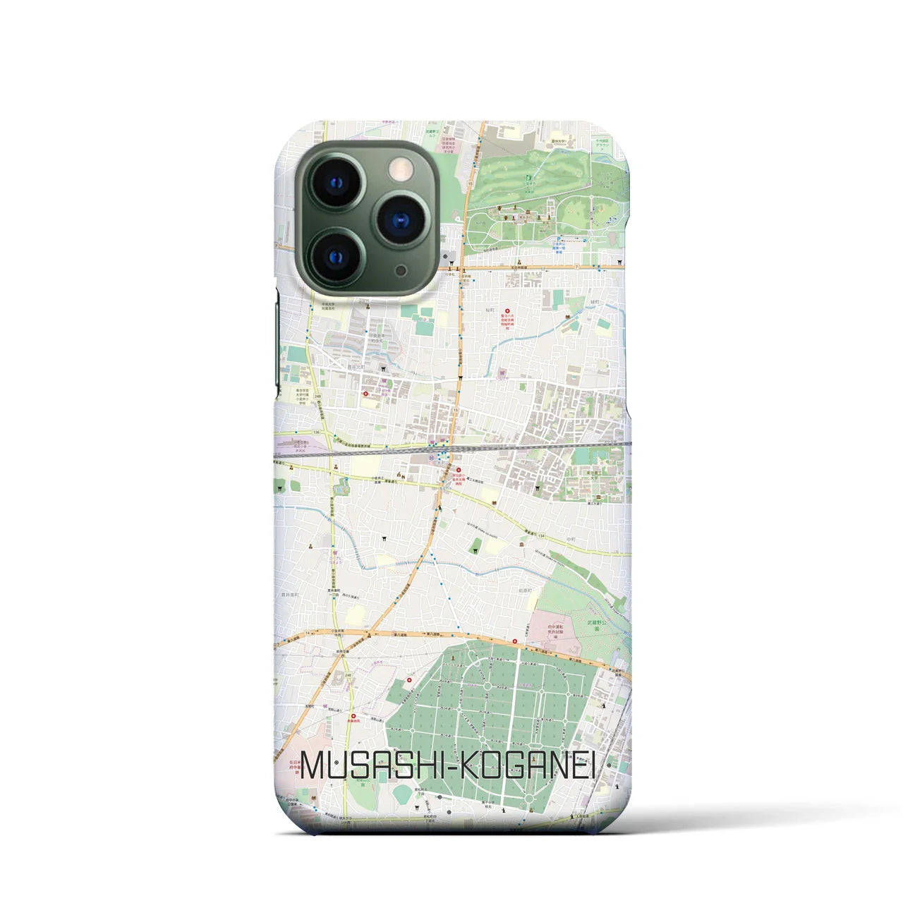 【武蔵小金井(東京都)】地図柄iPhoneケース(バックカバータイプ)