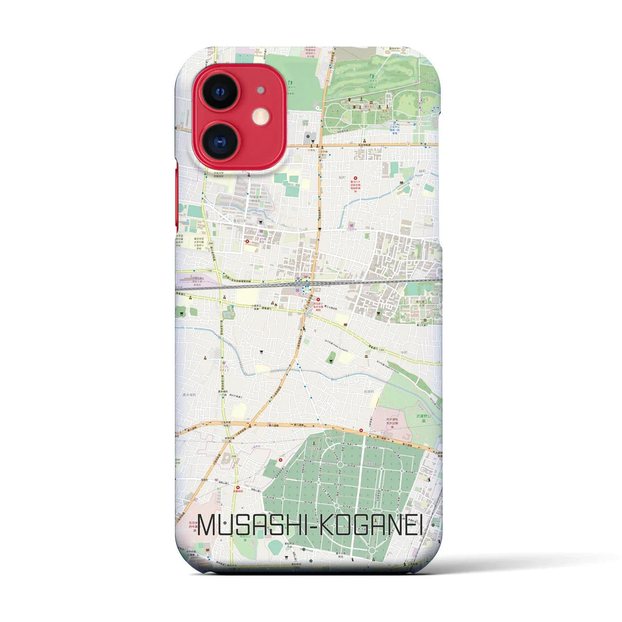 【武蔵小金井(東京都)】地図柄iPhoneケース(バックカバータイプ)