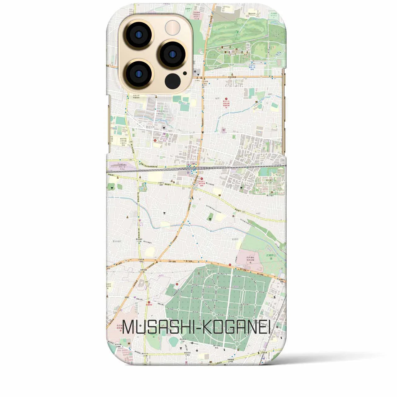 【武蔵小金井(東京都)】地図柄iPhoneケース(バックカバータイプ)