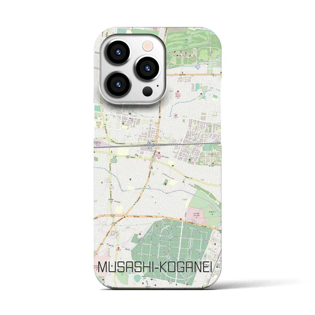 【武蔵小金井(東京都)】地図柄iPhoneケース(バックカバータイプ)