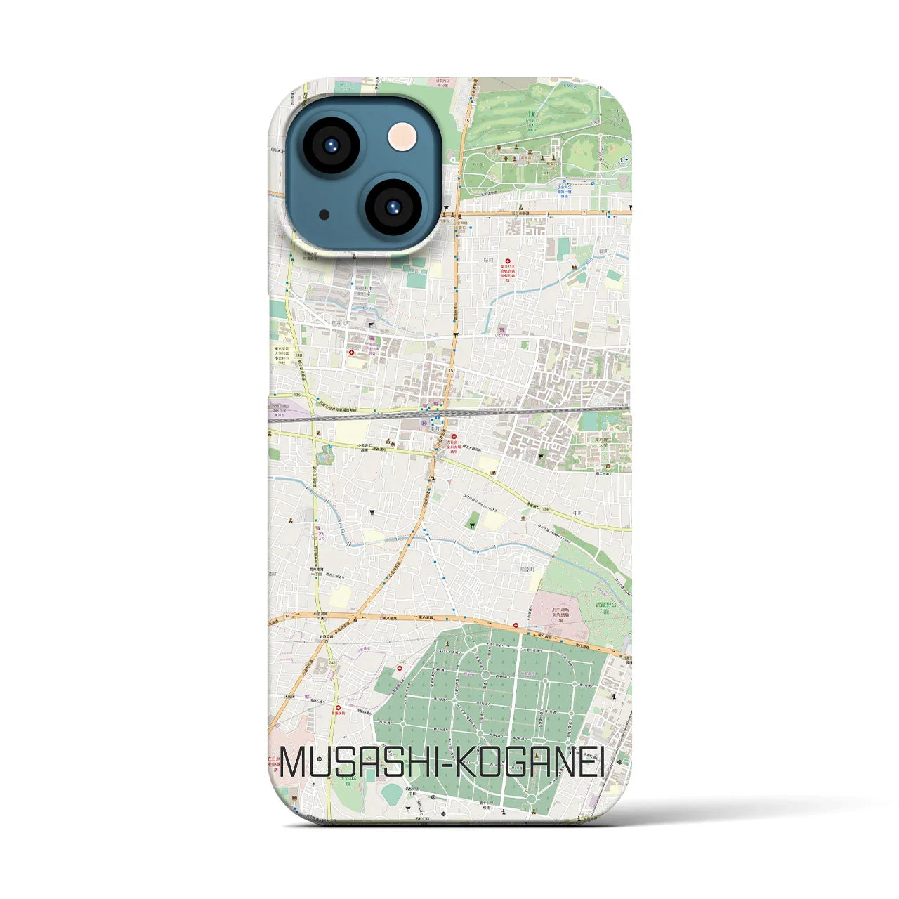 【武蔵小金井(東京都)】地図柄iPhoneケース(バックカバータイプ)