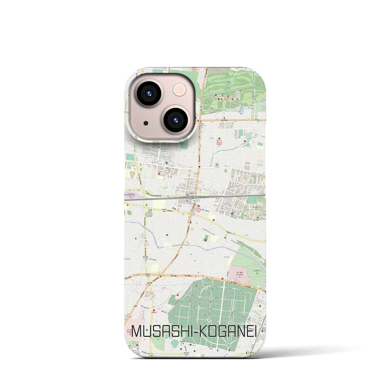 【武蔵小金井(東京都)】地図柄iPhoneケース(バックカバータイプ)