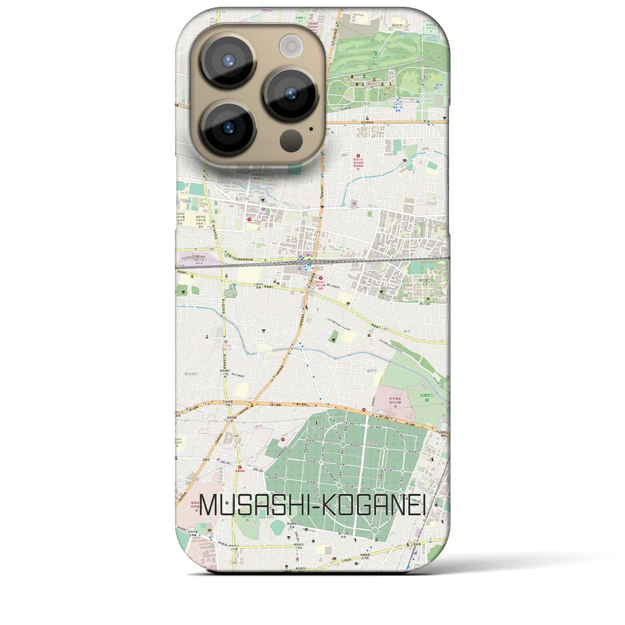 【武蔵小金井(東京都)】地図柄iPhoneケース(バックカバータイプ)