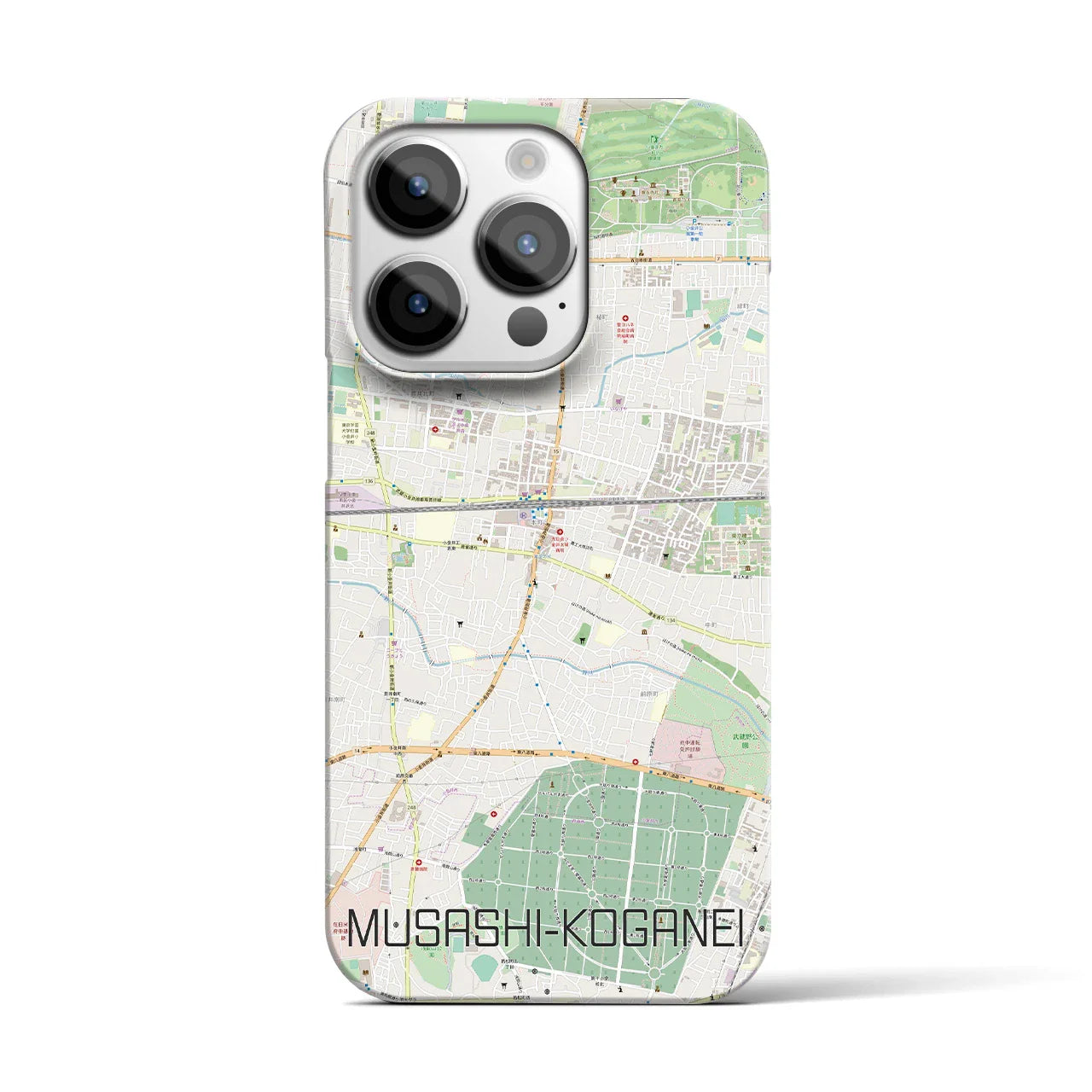 【武蔵小金井(東京都)】地図柄iPhoneケース(バックカバータイプ)