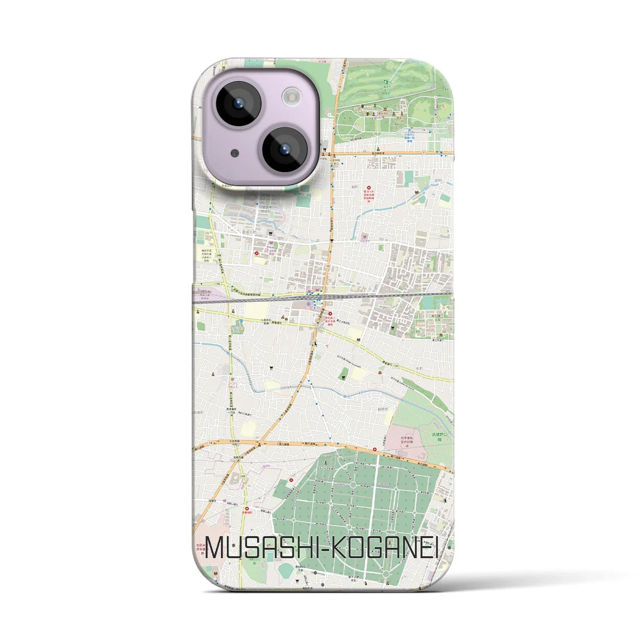 【武蔵小金井(東京都)】地図柄iPhoneケース(バックカバータイプ)