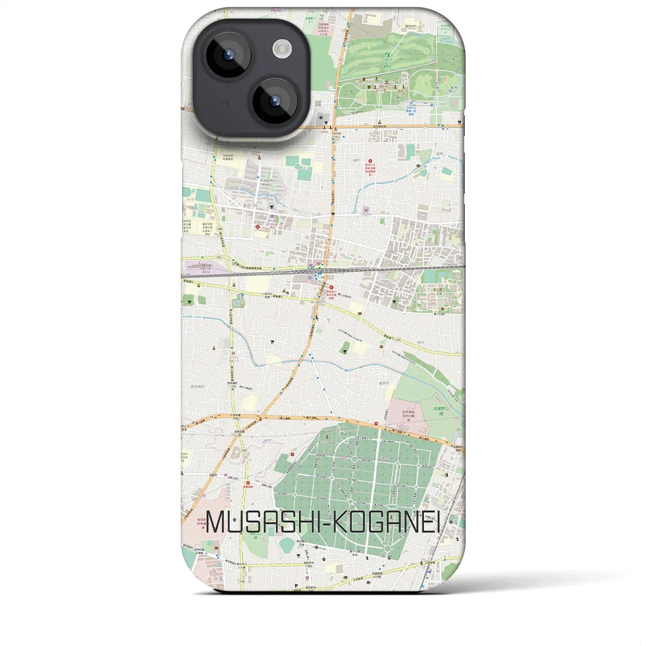 【武蔵小金井(東京都)】地図柄iPhoneケース(バックカバータイプ)