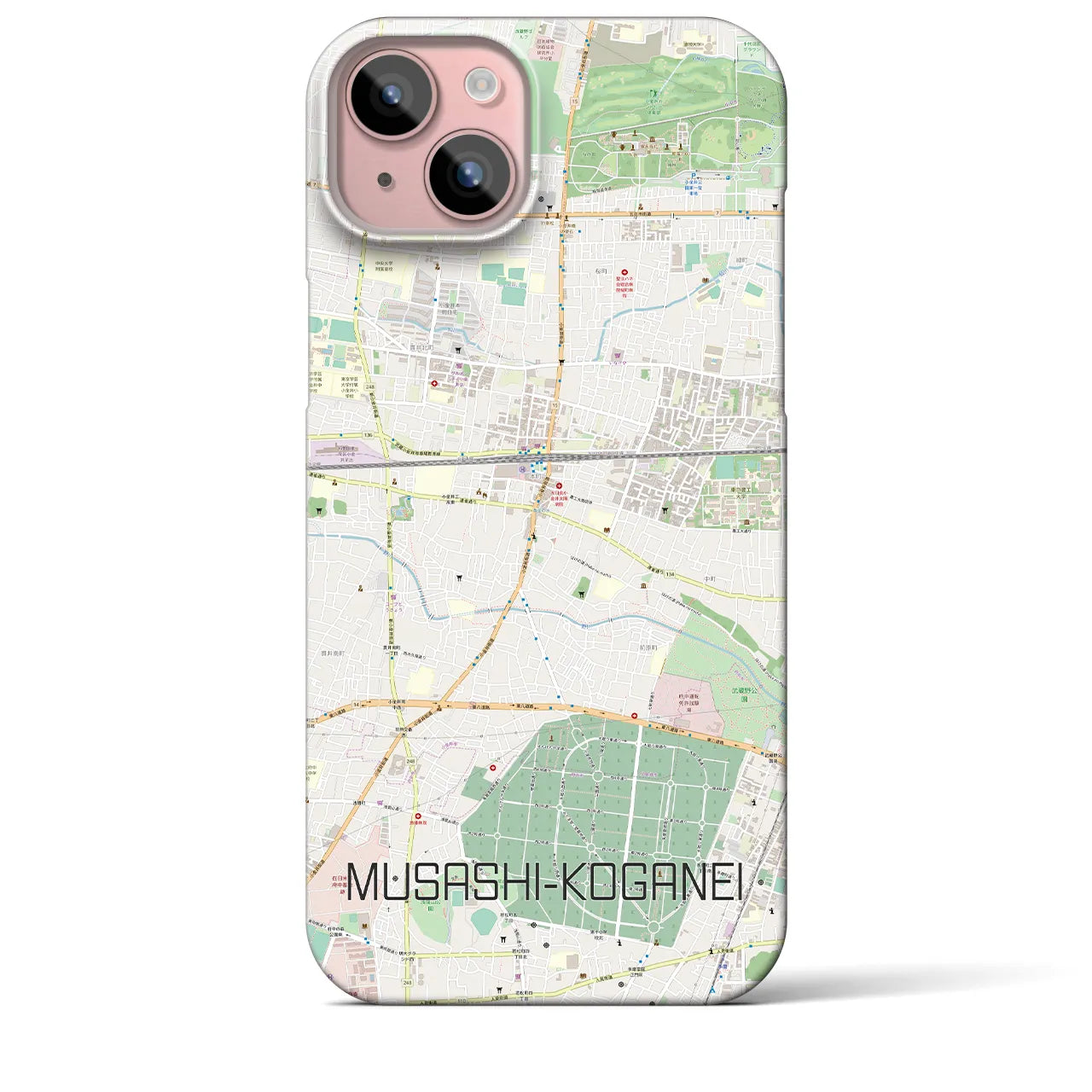 【武蔵小金井(東京都)】地図柄iPhoneケース(バックカバータイプ)