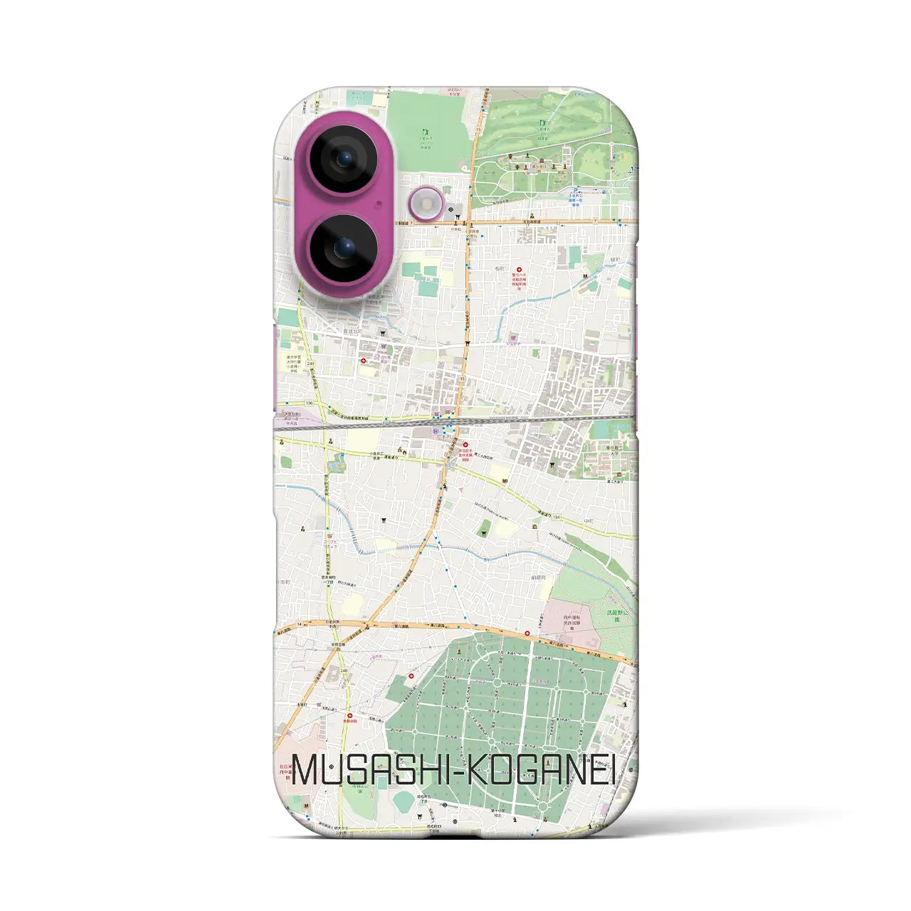 【武蔵小金井(東京都)】地図柄iPhoneケース(バックカバータイプ)