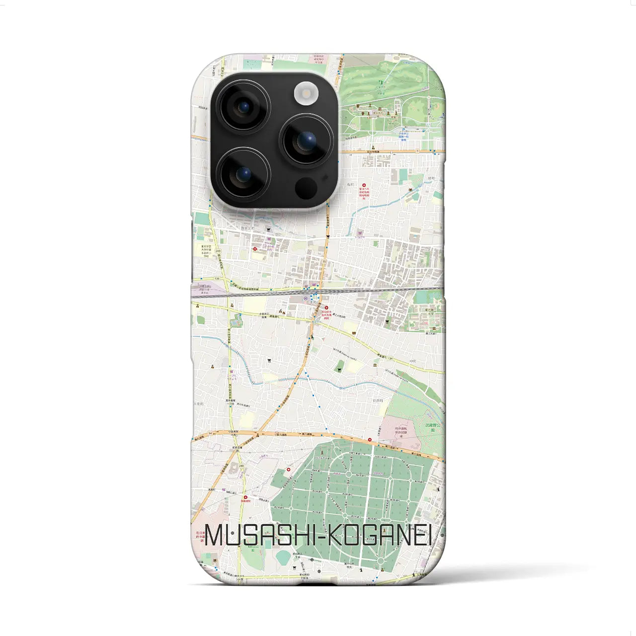 【武蔵小金井(東京都)】地図柄iPhoneケース(バックカバータイプ)