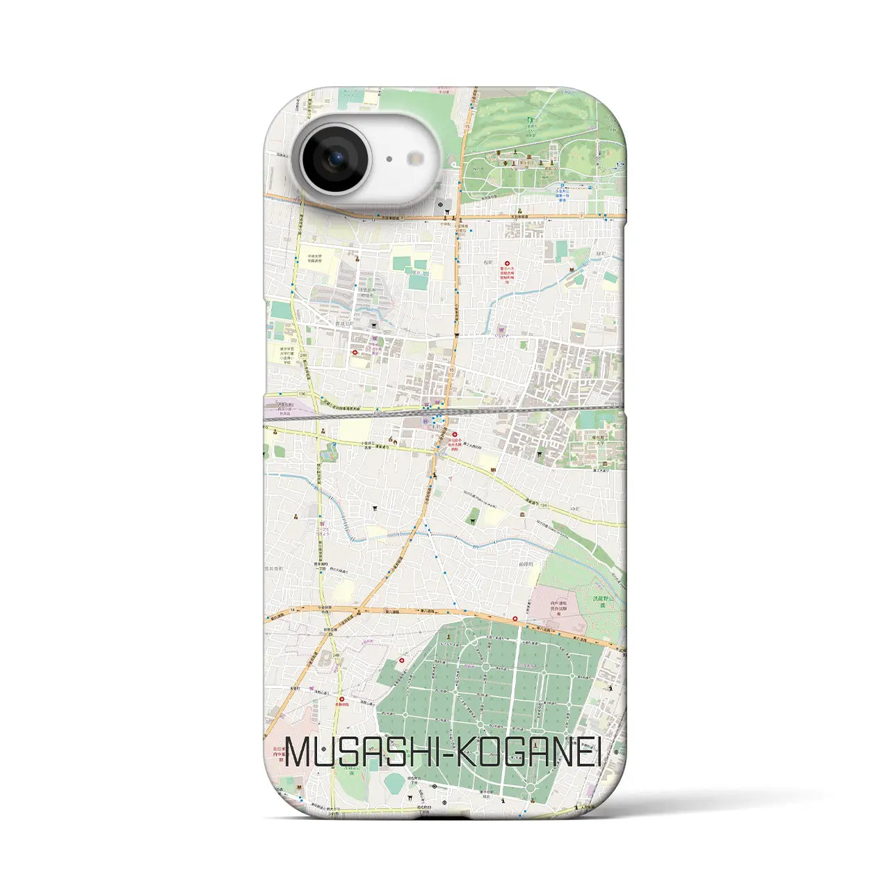 【武蔵小金井(東京都)】地図柄iPhoneケース(バックカバータイプ)