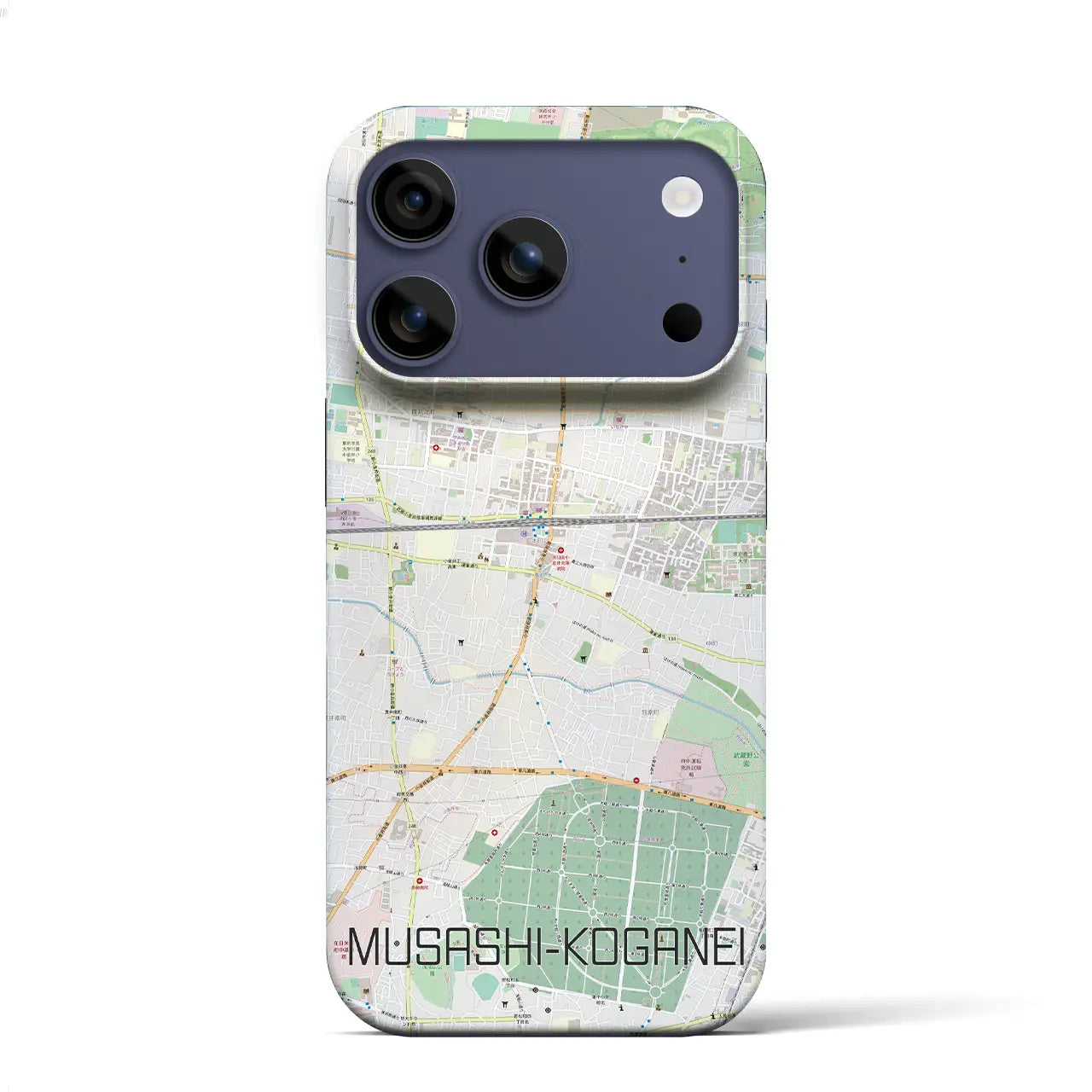 【武蔵小金井(東京都)】地図柄iPhoneケース(バックカバータイプ)