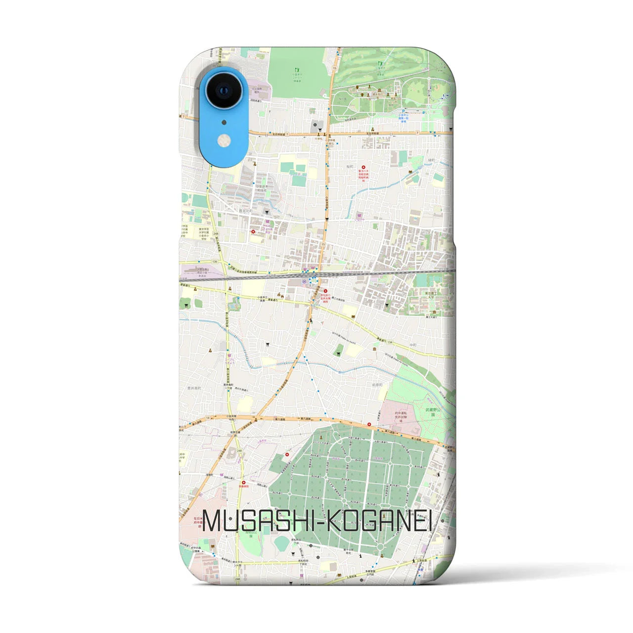 【武蔵小金井(東京都)】地図柄iPhoneケース(バックカバータイプ)
