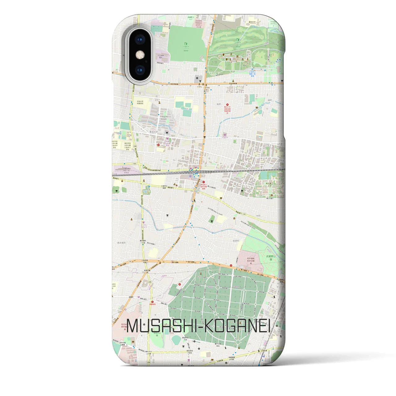 【武蔵小金井(東京都)】地図柄iPhoneケース(バックカバータイプ)